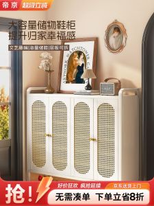 Thickened Steel Shoe Cabinet Home Entrance Simple Storage Cabinet Integrated against Wall Multi-layer Large Capacity Hallway Shoe Rack