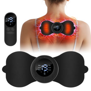 Wireless EMS Muscle Stimulator Portable Mini Neck Massager Electric Cervical Massage Patch 6 Modes 3 Heating Levels Adjustable With LCD Display Neck Back Leg Massage Pain Relief