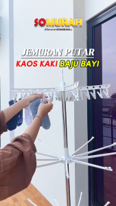 Jemuran Berdiri Lipat Handuk Baju Kaos Kaki Bayi Stand Hanger Foldable Drying Rack 3 Susun