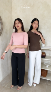 Clouwny Remy Knit Top Atasan Wanita Simple Classy Premium Knit Korean Look Fit to XXL
