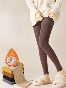 MiiOW | Tất ống dài lót lông cừu dày dặn cho nữ mùa đông ấm áp chống trượt dài qua đầu gối chất liệu polyester nylon acryl