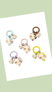 Colorlady - Móc khóa charm đôi hình mèo dễ thương có vòng treo nhựa móc treo chìa khóa balo túi xách quà tặng học sinh