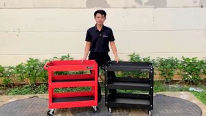 Xe đẩy dụng cụ đồ nghề di động 3 tầng CSPS 71x43x76cm tải trọng 135kg tủ dụng cụ di động đa năng 3 ngăn xe đẩy 3 tầng sơn tĩnh điện thép tấm xuất khẩu Mỹ