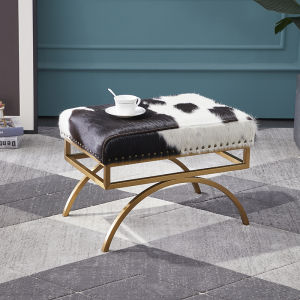 Luxurious Modern Leather Shoe Bench Entrance Hall Sofa Bench Makeup Bench Stainless Steel Metal Frame Adult Quality Luxury