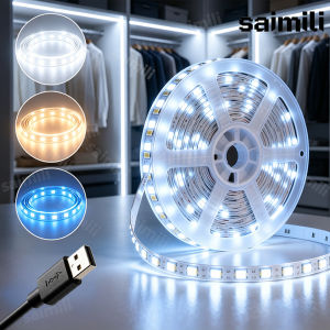 5V LED Light Strip USB Indoor Flexible Tape Lights Study Wardrobe TV Backlight Stair Display Cabinet Atmosphere Decor Lighting