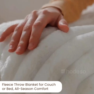 Hodeso - Wide Ribbed Velvet Fleece Blanket Super Soft Fluffy Kumot Queen King Size Thin Feece Blanket Kumot Cotton Blanket