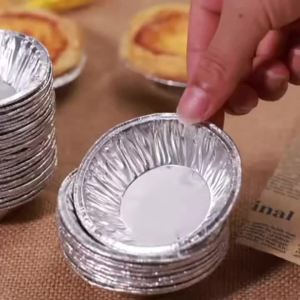 100/200 Chiếc Dùng Một Lần Giấy Nhôm Trứng Tart Khuôn Mini Bánh Chảo Hình Tròn Cốc Nướng Bánh Cho Quiche Bánh Món Tráng Miệng Nhà Bếp Làm Bánh Dụng Cụ