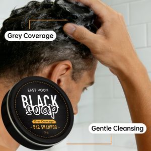 EELHOE | Grey Coverage Handmade Soap Natural Plant Extract Gentle Scalp Cleansing Darkening Treatment Solid Shampoo Hair Color Care