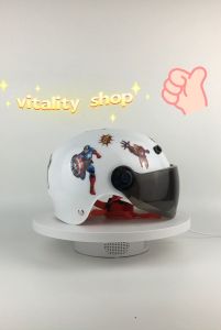 White Motorcycle Half Face Helmet for Kids Boys 2-10 Years Old Good Quality Safety