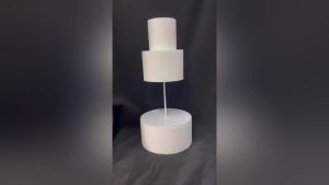 Elegant White Single-Tier Floating Cake Stand Metal Dessert Display Holder for Wedding Birthday Party Decoration
