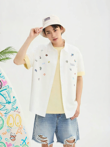 SANFU | Playful Printed Short Shirt Casual Turn-Down Collar