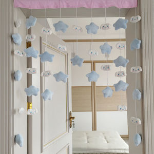 Cartoon Childrens Upper And Lower Bunk Decorations GINGER DOG Blue Star Partition Curtain Living Room Entrance Bedroom Hanging Curtain