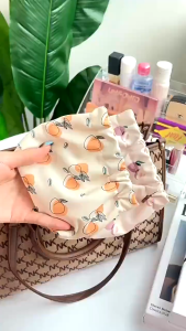 JS SHOP Mini Cosmetic Bag Lipstick Bag Printed Storage Bag Portable Makeup Bag Small Pocket Automatic Closing Storage Bag Small Makeup Pouch for Women Waterproof No Zipper Self-closing Makeup Bag Travel Storage Bag Travel Organizer Coin Purse Change Bag C