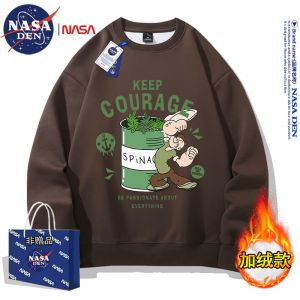 NASA Joint Name Autumn Winter Youth Sports Print 2024 New Arrival Drop-Shoulder Sleeve Trendy round Neck Sweatshirt Men