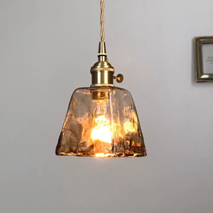 Japanese Glass Pendant Light Vintage Dining Light Bedroom Bedside Droplights Creative Cafe Decorative Hanging Light Minimalist Kitchen Bar Counter Chandelier Ceiling Lights