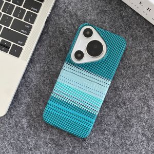 Huawei Pura70pro Phone Case Carbon Fiber Texture Anti-Fall Protective Cover Simple Business Creative Color Block Skin like for Men And Women