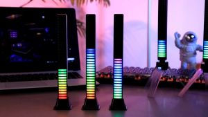 Thanh đèn LED RGB 3D nháy theo nhạc 8 chế độ trang trí bàn decor phòng để taplo xe hơi....