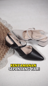 Rev Store - Flats Slingback Wanita VPD11 - Sepatu Heels Wanita Hak Tahu 5 cm