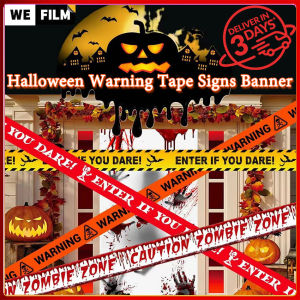 Halloween Warning Tape Signs Banner Halloween Props Window Prop Party 6m Danger Warning Line Halloween Party Decoration