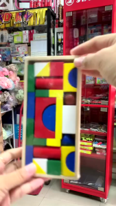 Mainan Edukasi Anak Mini Castle Balok Susun Puzzle Geometri Kayu