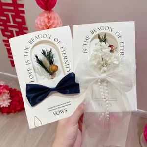 Wedding Vows Cards Purple New Couples Reading Oaths Cards High-End Feelings Groom And Bride Declaration Hand Cards Anniversary