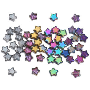 ลูกปัดแก้วรูปห้าเหลี่ยมชูชุบ 10ชิ้น/ถุงขนาด8มม สำหรับทำตูมหูสร้อยคอเครื่องประดับกำไล DIY