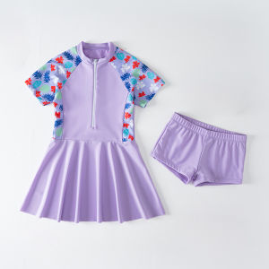 Kids Girl Swimming Suit One Piece Beach Dress Quick Dry Swimwear Teenage Girl Swimsuits Children 3 to 16 Years Girl Bathing Suit