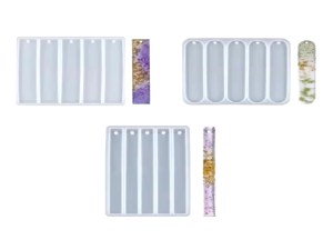 DIY Crystal Epoxy Mold Silicone Pendant Mold Rectangle Bookmark Mold Mirror-Effect Resin Mold