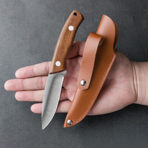Outdoor knife with wooden handlefruit knifesharp and high hardness steel knife for household useportable folding small knife