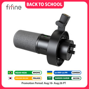 FIFINE USB/XLR Dynamic Microphone with Shock MountTouch-muteHeadphone Jack&Volume Controlfor PC or Sound Card Recording -K688