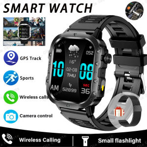 New Outdoor GPS Track Smart Watch Men 2.01 inch HD Screen LED Flashlight Bluetooth Talking Waterproof Fitness Sports Smartwatch