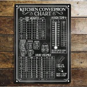 CIFbuy | CIFBUY Modern Kitchen Conversion Chart Aluminum Wall Art Weight Volume Unit Measurement Reference Sign For Kitchen Decor
