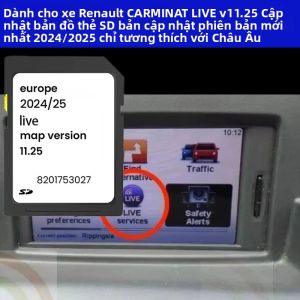 Thẻ Nhớ GPS Dẫn Đường Renault Carminat Live Phiên Bản 11.25 Bản Cập Nhật Bản Đồ 2024/2025 Tích Hợp Camera Tốc Độ