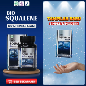 Bio Squalene Softgel Ori - Bio Squalene Original - Bio Squalene Asli - Bio Squalene - Bio Squalene Herbal - Bio Squalene Minyak Ikan Hiu - Bio Squalene Premium - Squalene - Bio Squalene Herbal - Bio Squalene Softgel Minyak Ikan Hiu Asli Halal MUI dan BPOM