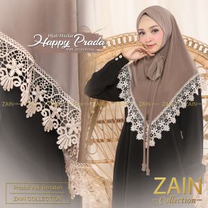 Zain - Happy Prada Jilbab Instan Terbaru Hijab Masker Jersey Korea Variasi Renda Pad Arabian High Quality