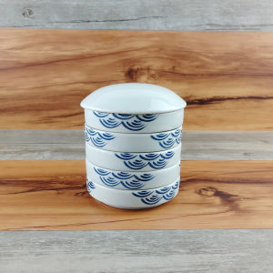 Hand-Painted Ceramic Five-Layer Color Mixing Dish Ink Plate Chinese Painting Palette Multi-Layer Watercolor Painting Supplies