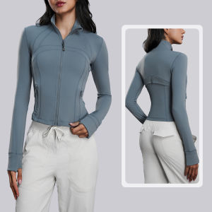 Slim Fit Stand Collar Zipper Yoga Running Sport Jacket