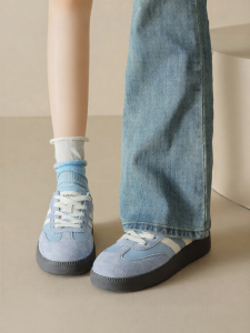 Agsdon | Retro Blue Womens Trainers Thick Sole