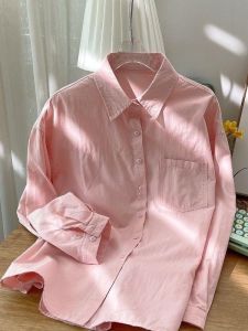 Dễ Thương Phong Cách Nhật Bản Đơn Túi Nguyên Chất Cotton Vải Bông Áo Sơ Mi Nữ Lớp Phủ Bên Trong Lò Xo Trang Bị Bên Trong Mùa Thu Đa Năng Thon Gọn Quần Áo Màu Trơn Lớp Nền