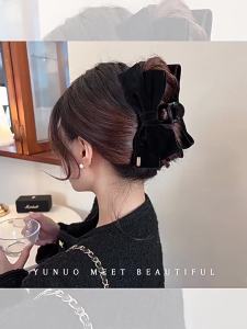 Kẹp Tóc Hình Nơ Hai Mặt Dành Cho Nữ Màu Đen Đỏ Chất Liệu Nhung Thời Trang Kẹp Tóc Dễ Thương Dành Cho Các Cô Gái Phụ Kiện Tóc Bằng Nhựa.