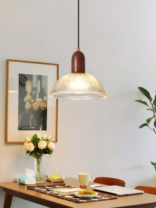 DGY | Rustic Modern Wooden Glass Dining Room Pendant Light