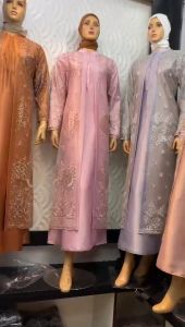 GAMIS LEBARAN 2025 / GAMIS TILE SATIN KRISTAL / GAMIS TERBARU 2024 mewah