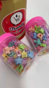 Jepit rambut tabung poni kutu mini botol isi 60 pcs solid murah