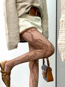 Retro New Chinese Design Sensation Hollow out Leggings Three Pairs Pack Fishnet Stockings Pure Desire Hollow Pants Socks