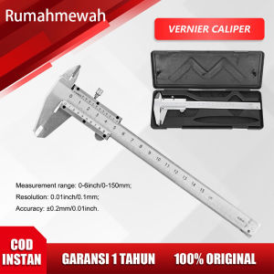 Jangka Sorong Stainless 15cm Vernier Caliper Micrometer with /Jangka Sorong Stainless Steel Caliper Gauge Micrometer 15CM Silver Vernier Caliper Akurat