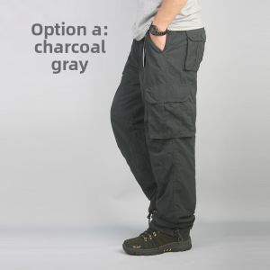 Spring Summer Thin Multi-Pocket Outdoor Loose Casual Pants Sports Workwear Long Trousers for Men Youth Active Style Straight Leg