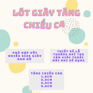 Lót giày tăng chiều cao nam nữ SAHA921 cặp miếng độn giầy nâng đế 2cm 3cm 4cm 5cm cả nửa bàn