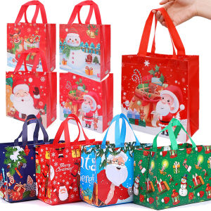 [Dizoey] 1/2/4pcs Merry Christmas Gift Bag Large Capacity Shopping Handbag Non Woven Packing Bag Home Storage Bag