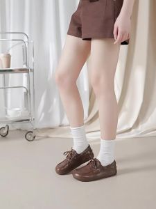 Belle | Caramel Color Lace-up Oxford Womens Shoe Internal Elevation