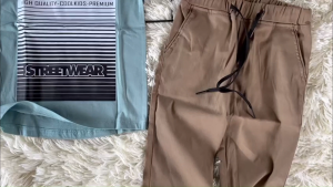 Setelan Celana Chino Panjang Baju Distro Anak Laki-Laki Perempuan Bahan Katun 30s Premium